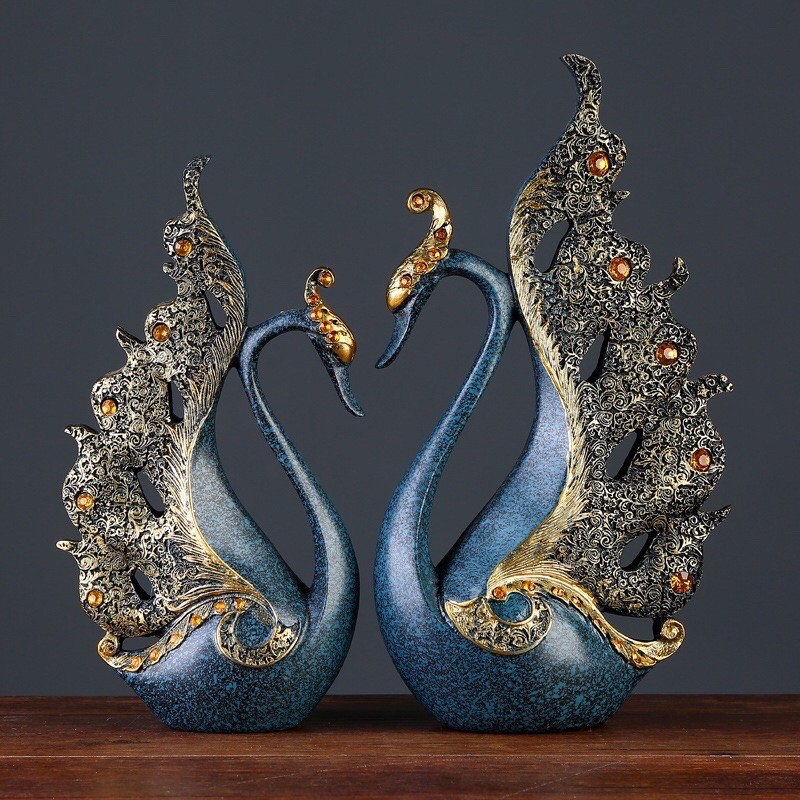 Tượng Đôi thiên nga chung thuỷ trang trí phòng khách, phòng ngủ