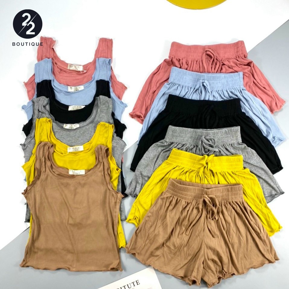 Bộ Ngủ Áo Ba Lỗ Quần Short Nữ Chất Liệu Tăm Lạnh Co Giãn 4 Chiều Thoáng Mát B5 | BigBuy360 - bigbuy360.vn