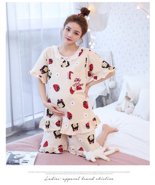 Đồ Bộ Bầu❤️Đồ Bộ Sau Sinh Cho Con Bú - Mẫu Đùi Tiểu Thư - Chất Cotton Đẹp