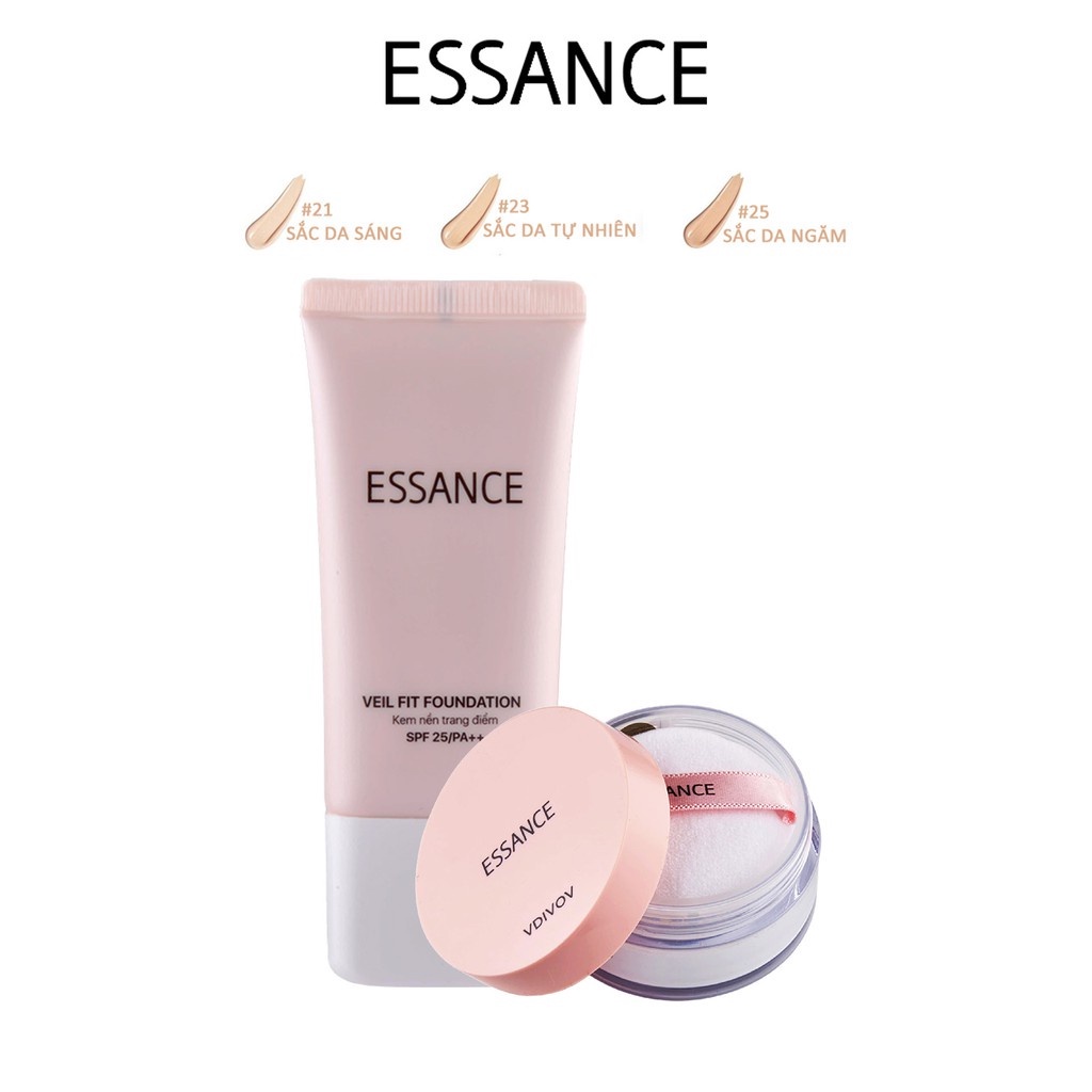 Kem Nền Bền Màu Che Khuyết Điểm Toàn Diện Essance Veil Fit Foundation Spf25 Pa++ 30Ml Màu 23