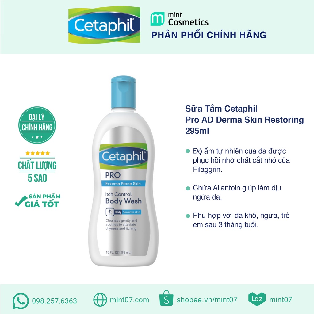 Sữa Tắm Cetaphil Pro AD Derma Skin Restoring 295ml