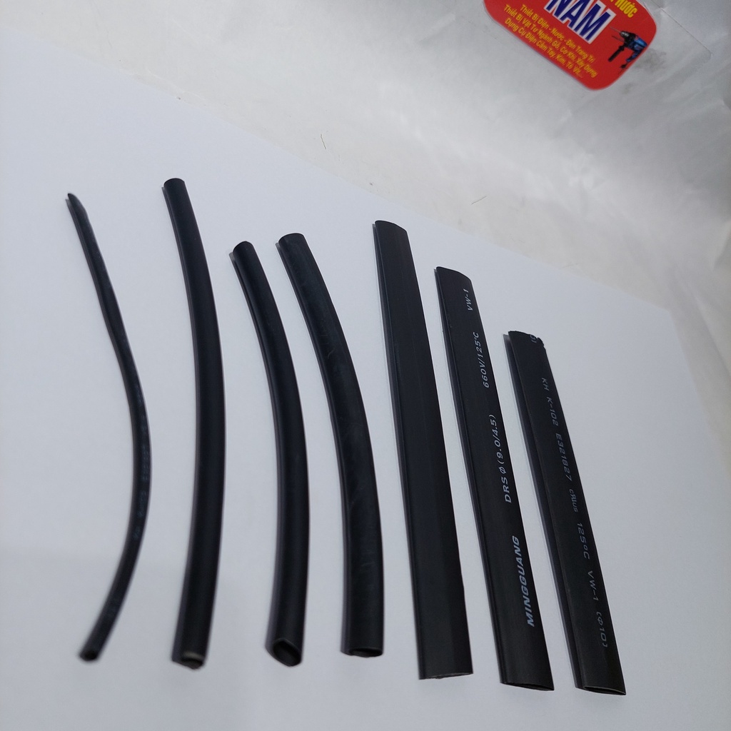 2 mét hoặc 1 mét  ống  gen co nhiệt các màu Đen nhiều kích cỡ khách nhau 2mm, 4mm, 5mm, 6mm, 8mm, 9mm ,10mm