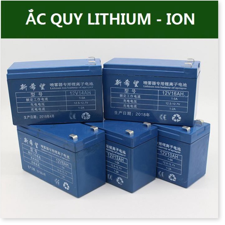 Bình Ắc quy Lithium - Ion 12V - 8AH đến 16AH Dòng xả 5A