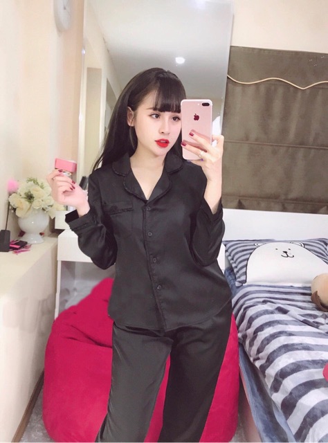 Bộ ngủ Phi lụa nhún bèo tay dài tiểu thư | BigBuy360 - bigbuy360.vn