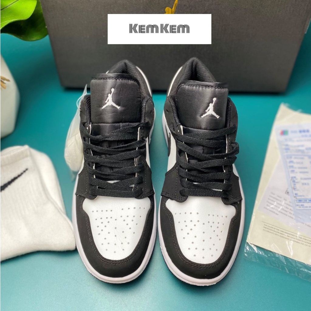 Giày 𝐉𝐨𝐫𝐝𝐚𝐧 1 low Panda màu đen trắng nam nữ, Giày sneaker JD 1 Panda cổ thấp bản đẹp 2022