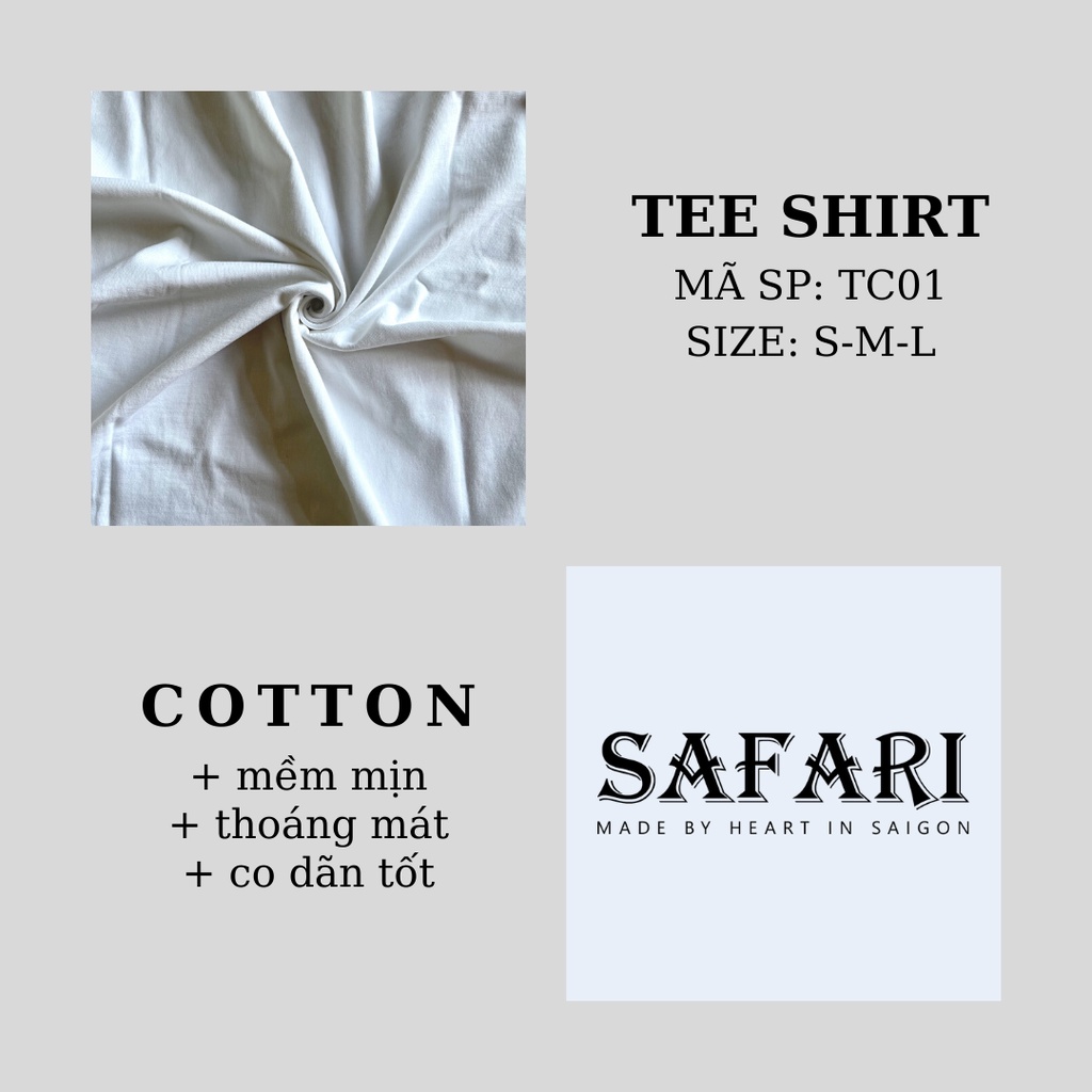 Áo thun GLAMOUR tay lỡ nam nữ unisex form rộng SAFARI T01