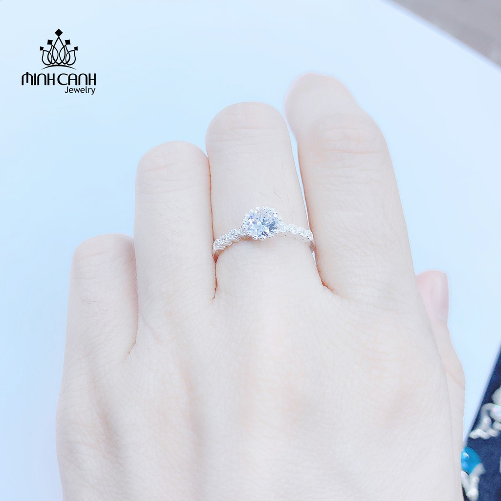 Nhẫn Bạc Nữ Minh Canh Jewelry Đính Đá Tròn