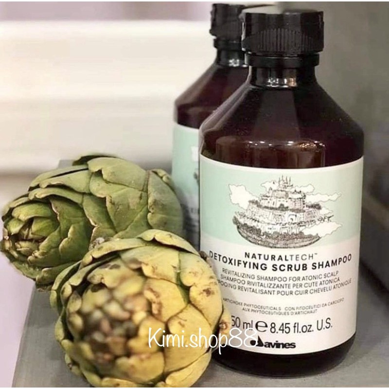DẦU GỘI TẨY TẾ BÀO CHẾT, GIẢI ĐỘC CHO DA ĐẦU DAVINES -  DETOXIFYING SCRUB SHAMPOO DAVINES