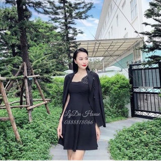 Sét vest kèm váy 2 dây sang trọng