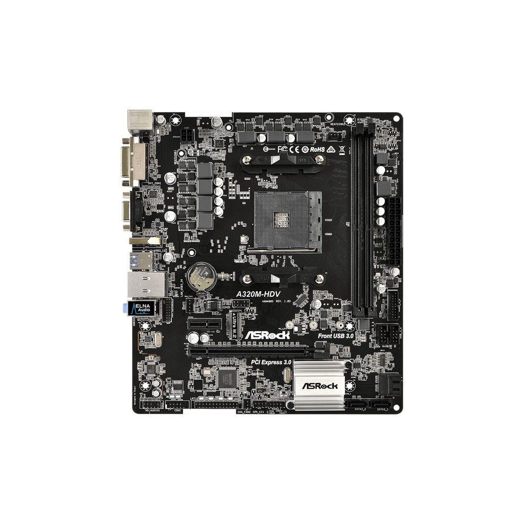 Mainboard ASROCK A320M-HDV R4.0 (AMD A320M, Socket AM4,,m-ATX, 2 khe RAM DDR4)