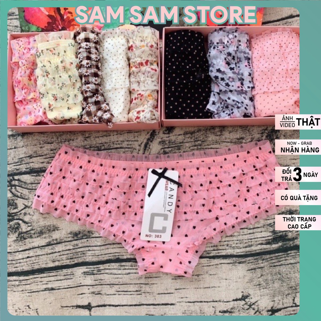 Quần Lót Ren Công Chúa SAM SAM Siêu Kute 303 Hàng Cao Cấp. Chất Thun lạnh pha Cotton xịn thấm hút mồ hôi tốt. SAM SAM