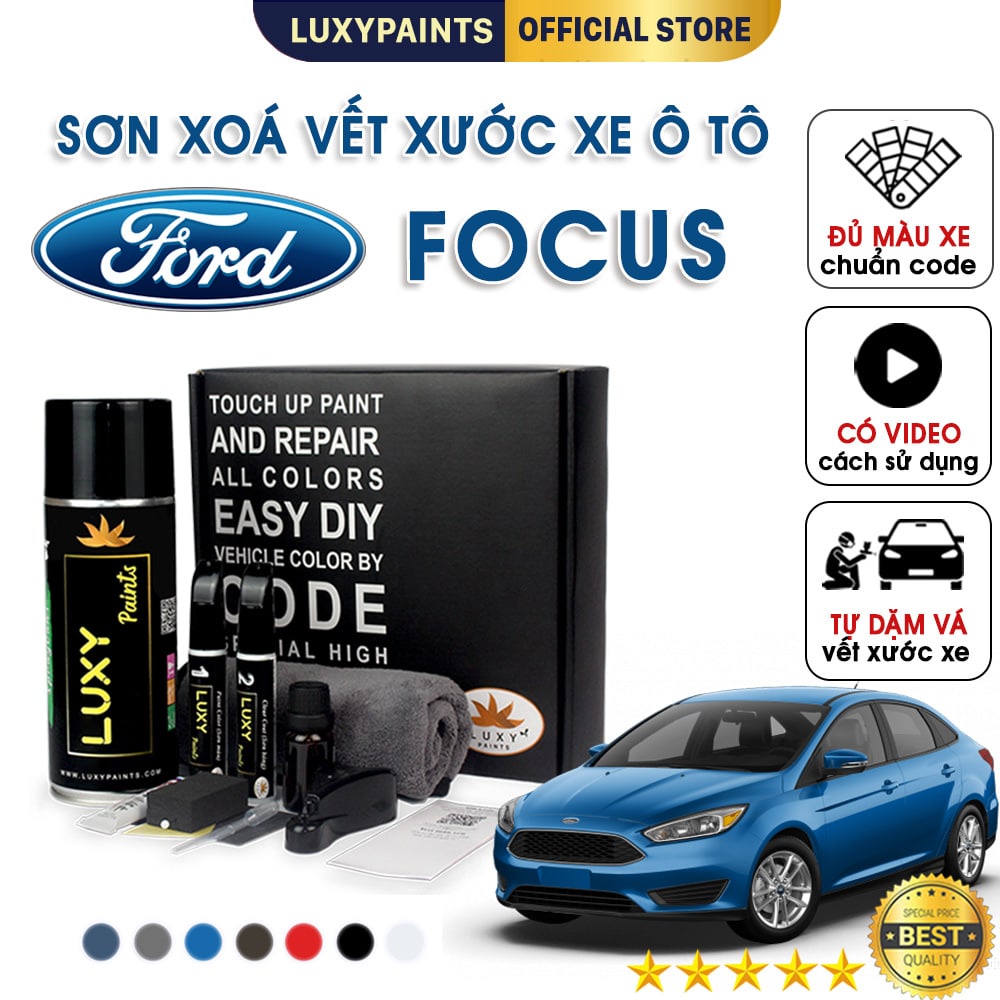 Sơn xóa vết xước xe ô tô Ford Focus LUXYPAINTS, màu chuẩn theo Code dễ sử dụng độ bền cao - LP01FOFO