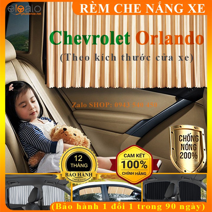 Rèm che nắng xe Chevrolet Orlando Vải Lụa Cao Cấp Gắn Nam Châm Keo 3M - OTOALO