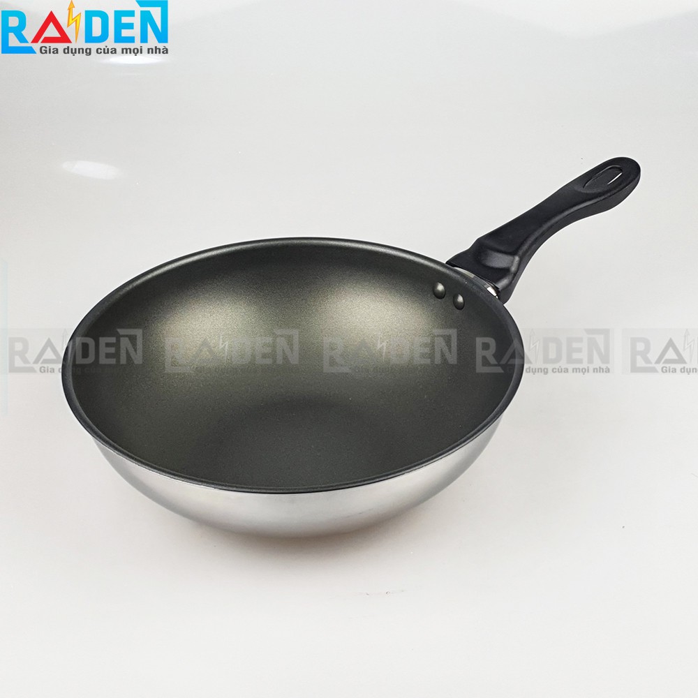 Chảo từ sâu lòng inox 3 đáy size 28 cm Happycook