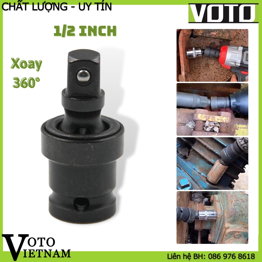 Khớp nối chuyển cờ lê, đầu chuyển bulong 1/2 giúp mở ốc góc chết xoay 360 độ