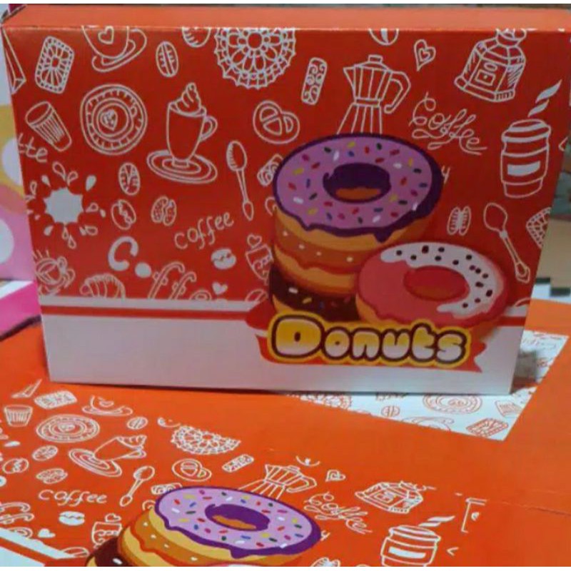 Hộp Đựng Bánh Donut / Duplex / Duplex / Donut / Bánh Donut / Hồng / Cam 27x18.5x5.5 cm