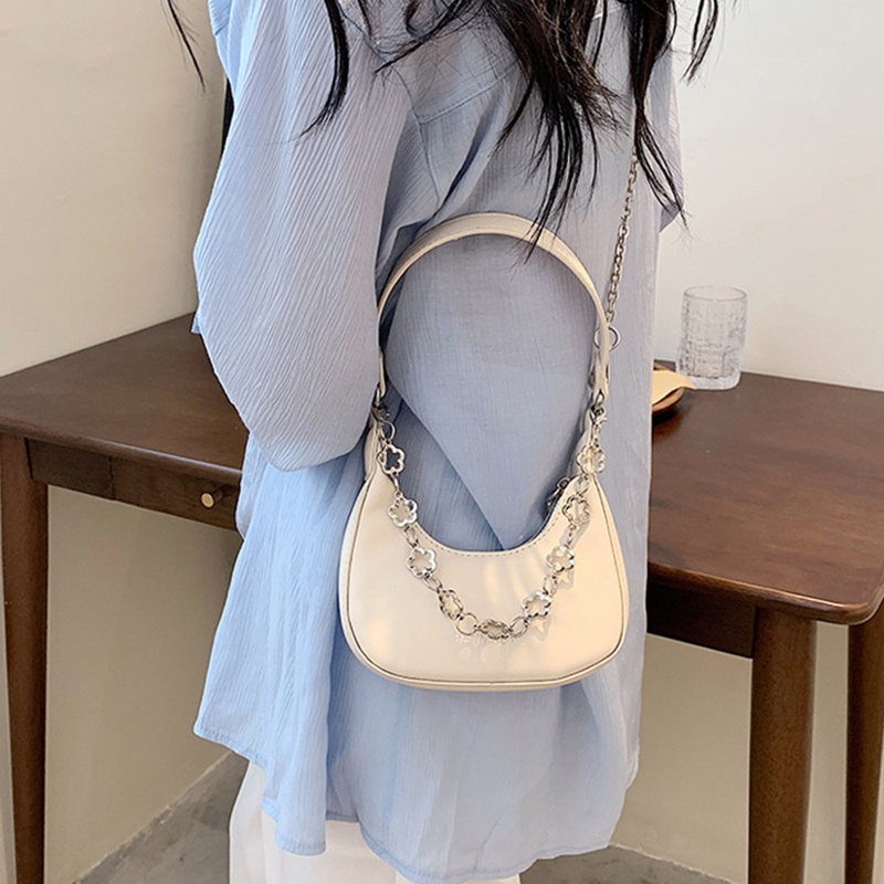 Túi đeo chéo IELGY bánh bao phối xích phong cách Pháp cho nữ