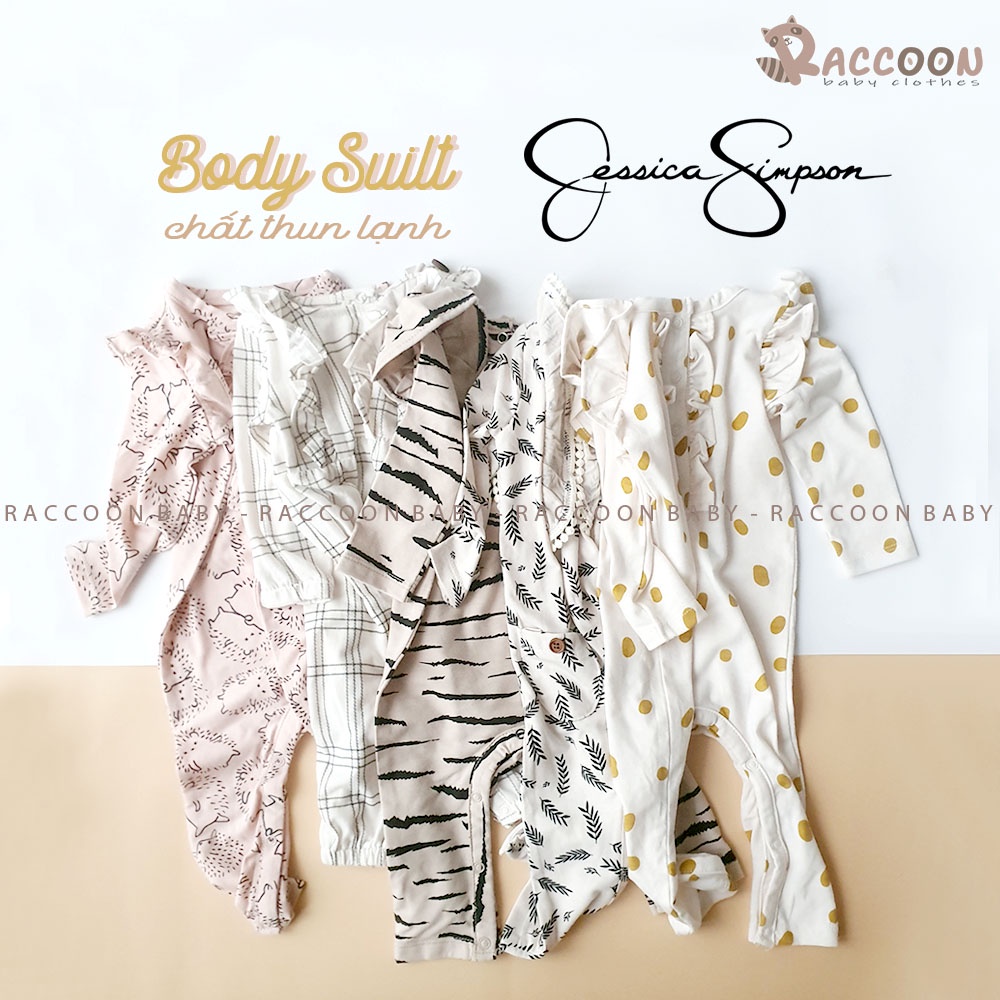 Bộ đồ liền thân không tất chất vải thun lạnh xuất Pháp body suilt bé gái Jessica Simpson (3-24m)