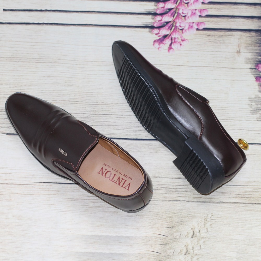 Giày Tây Nam Thời Trang 3 Sọc Nâu