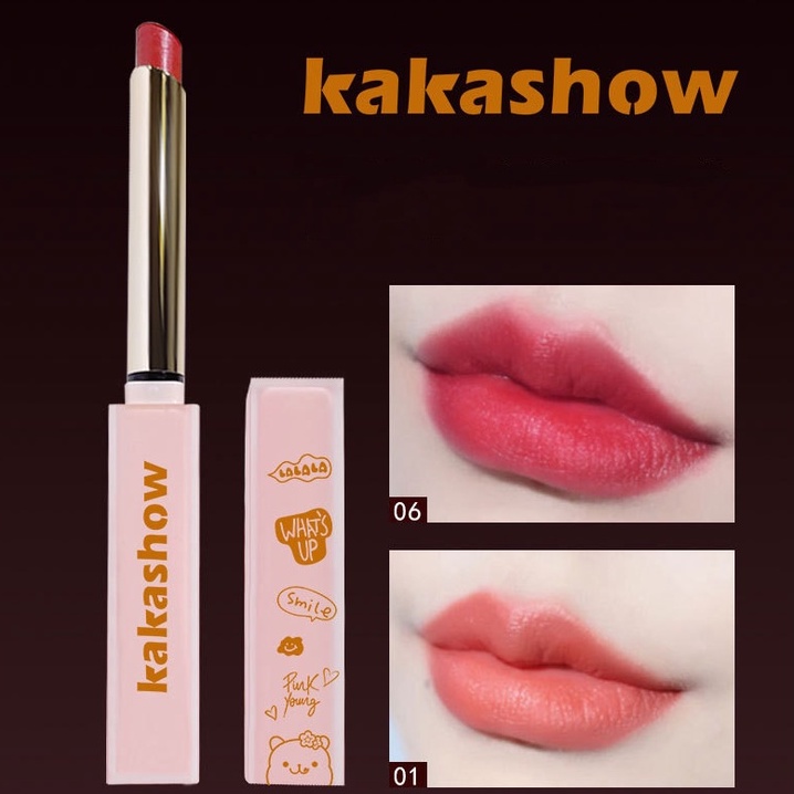 Son thỏi KAKASHOW Tông Lì Dưỡng Ẩm Chống Khô Môi Lâu Trôi