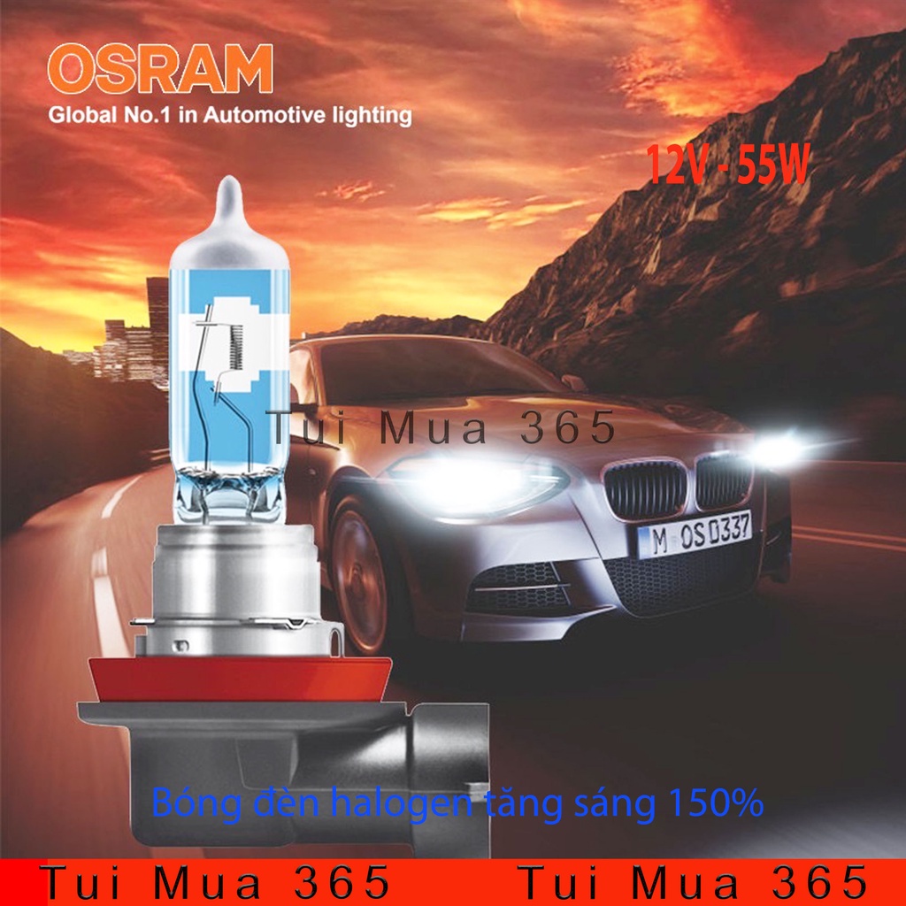 Bóng đèn OSRAM halogen tăng sáng 150% 12v 55w NIGHT BREAKER LASER H11