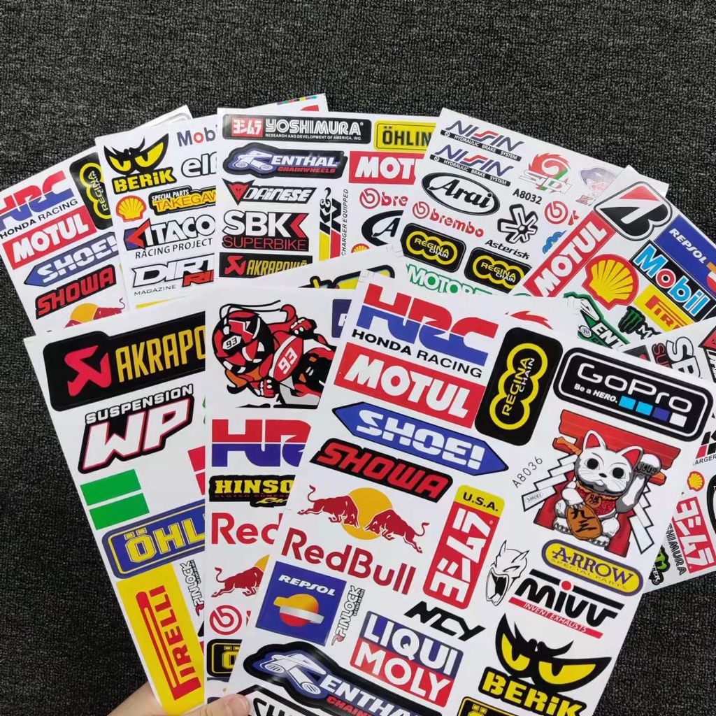 Miếng Dán Chống Thấm Nước Trang Trí Xe Mô Tô HRC NGK MOTUL GoPro sponsor