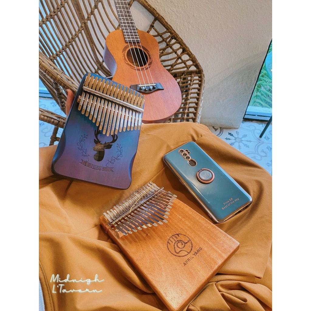 Đàn kalimba chính hãng CEGA 17 phím chính hãng âm to vang màu nâu xanh freeship
