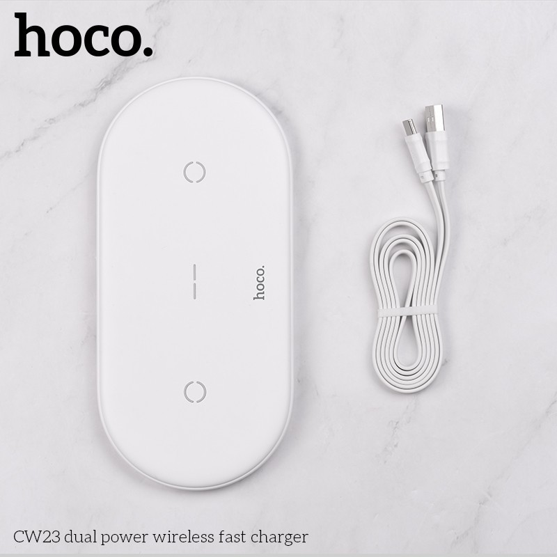  Đế Sạc Nhanh Không Dây Hoco CW23 10W 2 In 1 Kèm Cáp X5 Type C – BẢO HÀNH CHÍNH HÃNG