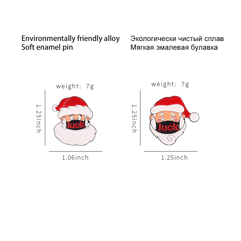 Ghim cài áo QIHE JEWELRY phong cách ông già noel hoạt hình 2 kiểu tùy chọn