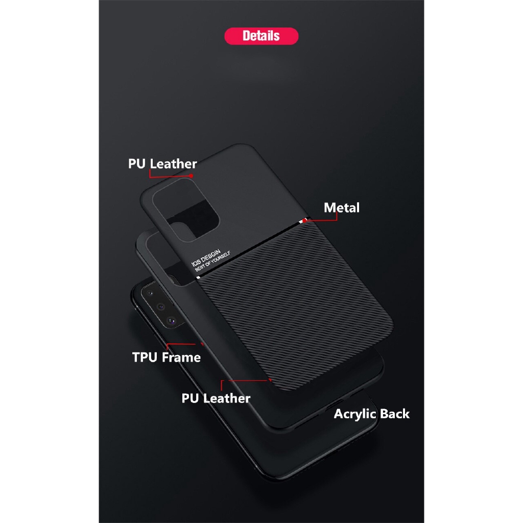 Ốp điện thoại da PU cứng mỏng nhám có giá đỡ sang trọng cho Samsung Galaxy M80S M30S S20 Ultra S10 Plus S8 S9 Plus S10E