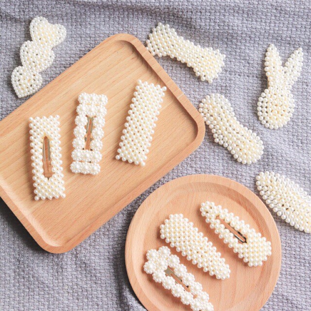 -𝐒𝐀𝐋𝐄- SET 10 Kẹp tóc ngọc Hàn Quốc đính hạt (SET 10 CÁI)