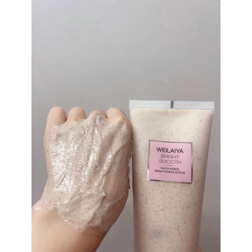 Kem Ủ Trắng Da Body Vỏ Hồ Đào Weilaiya Tẩy Da Chết Niacinamide Brightening Scrub 200ml