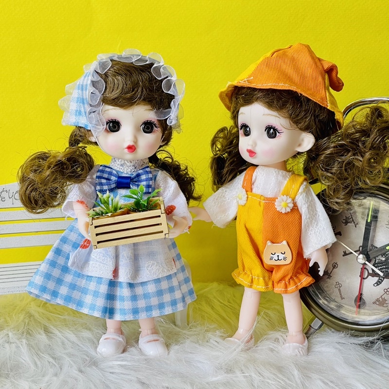 Búp bê BJD 17cm khuôn mặt dễ thương kèm hộp gói quà tặng sinh nhật đồ chơi cho bé gái