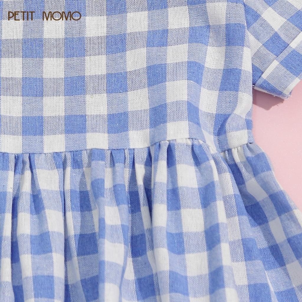 Váy Xòe Cho Bé Gái PETIT MOMO Chất Vải Thô Cotton Thoáng Mát Họa Tiết Kẻ Sọc, Caro Dễ Thương H180