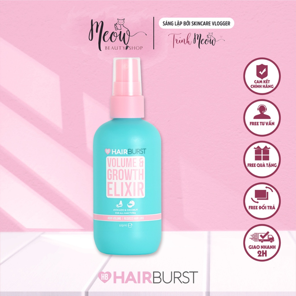 Xịt Hairburst Volume and Growth Elixir tạo độ phồng và kích thích mọc tóc 125ml