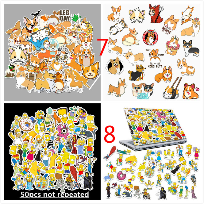 Set 50 miếng dán trang trí hình Totoro dễ thương và nhiều kiểu tùy chọn không thấm nước tiện dụng