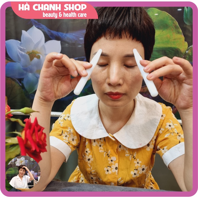 Bút Đá Ấn Huyệt Massage Vùng Mặt Màu Trắng Đẹp Bút Nhấn Huyệt Massage Mắt Dụng Cụ Spa Làm Đẹp