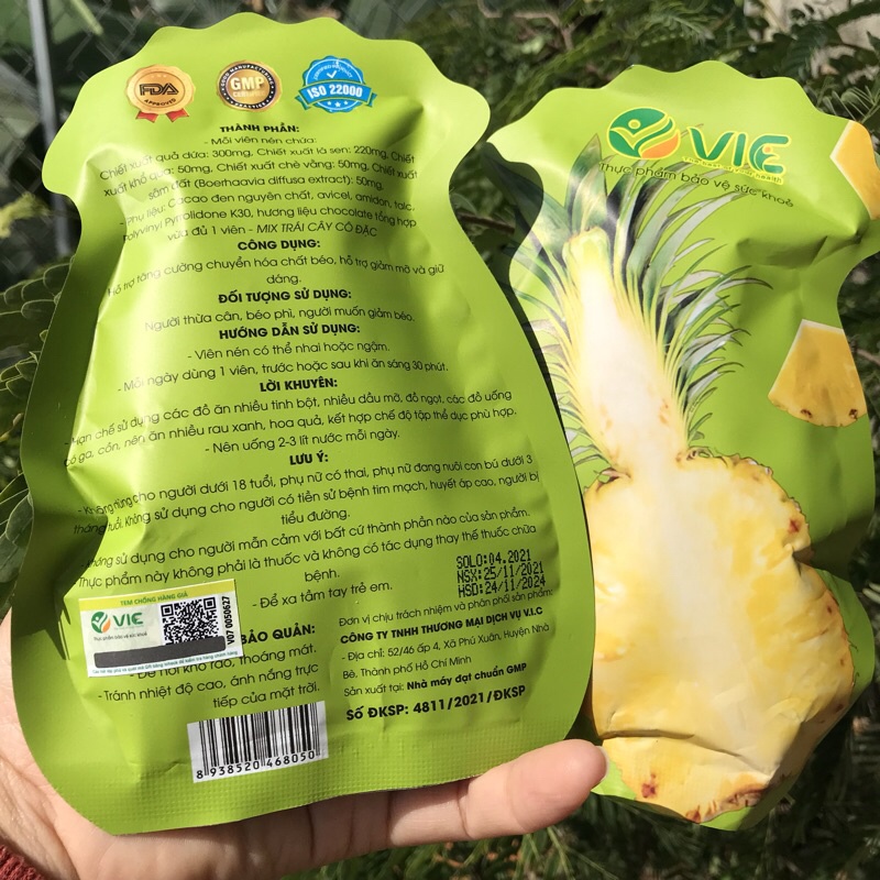 Kẹo dứa giảm cân Plus túi 7 viên, 7 vị ( CAM KẾT CHÍNH HÃNG 100% )