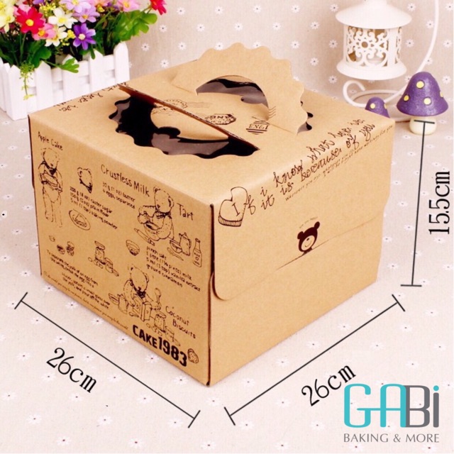 Hộp giấy đựng bánh gato 25*25*15.5cm