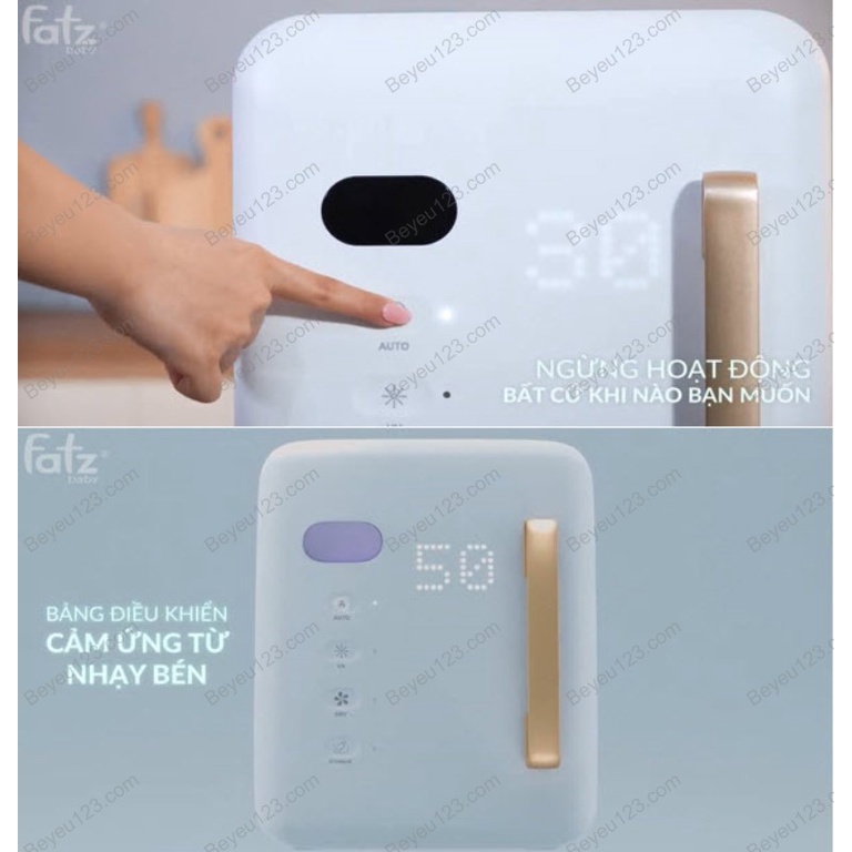 (TRẮNG) Máy tiệt trùng sấy khô UVC - LED Thể tích lớn 22L có thể chứa 16 bình cổ rộng Fatzbaby QUEEN 2 - Fatz FB4707CY