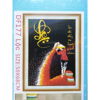 Tranh đính đá chữ Lộc DF177