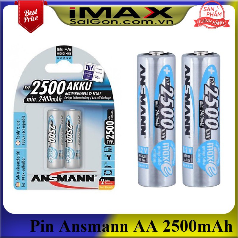 PIN SẠC AA 2500MAH ANSMAN NIMH MIGNON - 2 VIÊN