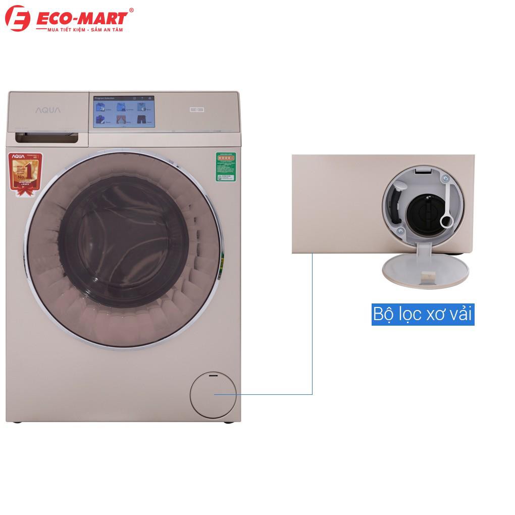 Máy giặt Aqua cửa ngang 10kg giặt 5kg sấy AQD-D1000HT