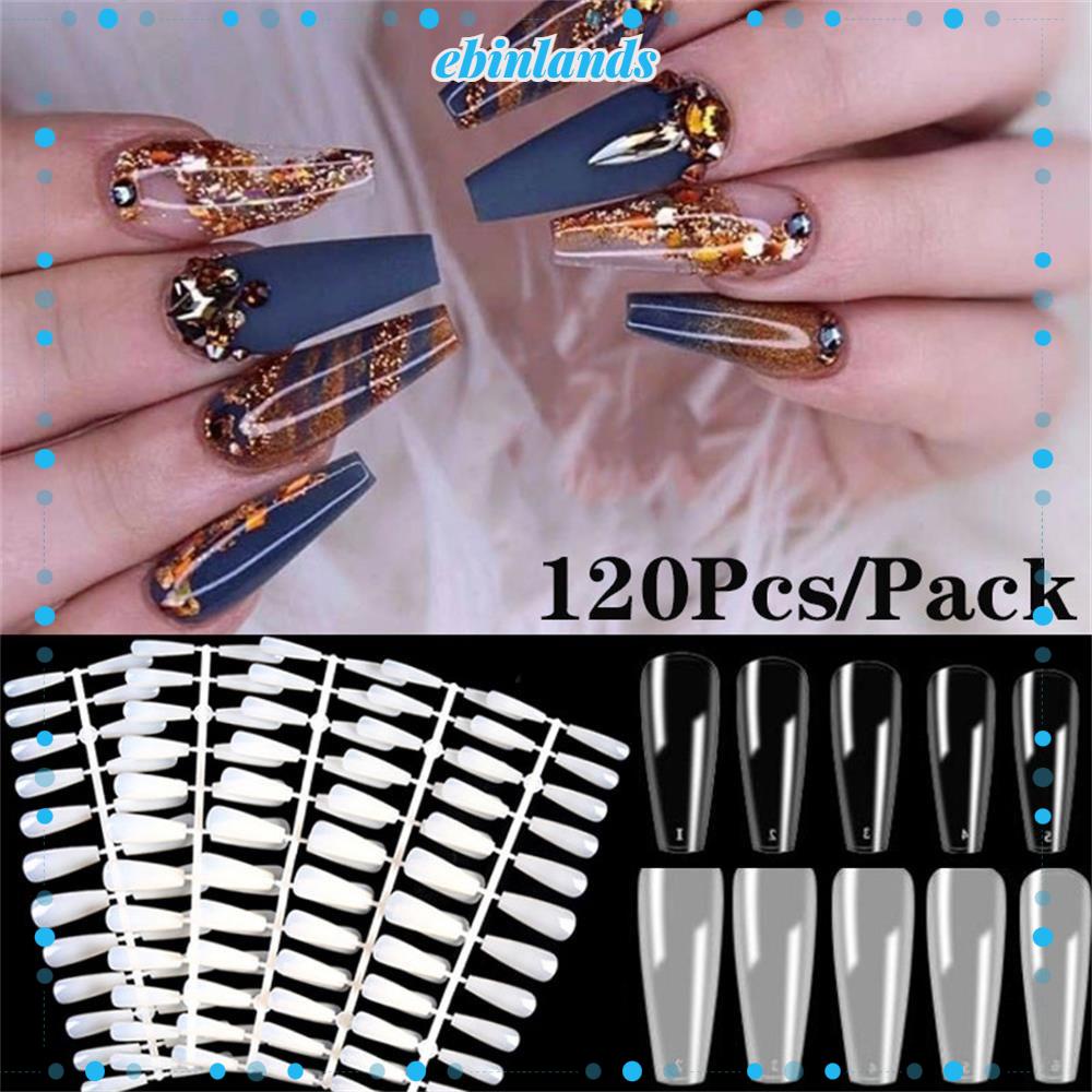Set 120 Móng Tay Giả Trong Suốt Màu Sắc Tự Nhiên