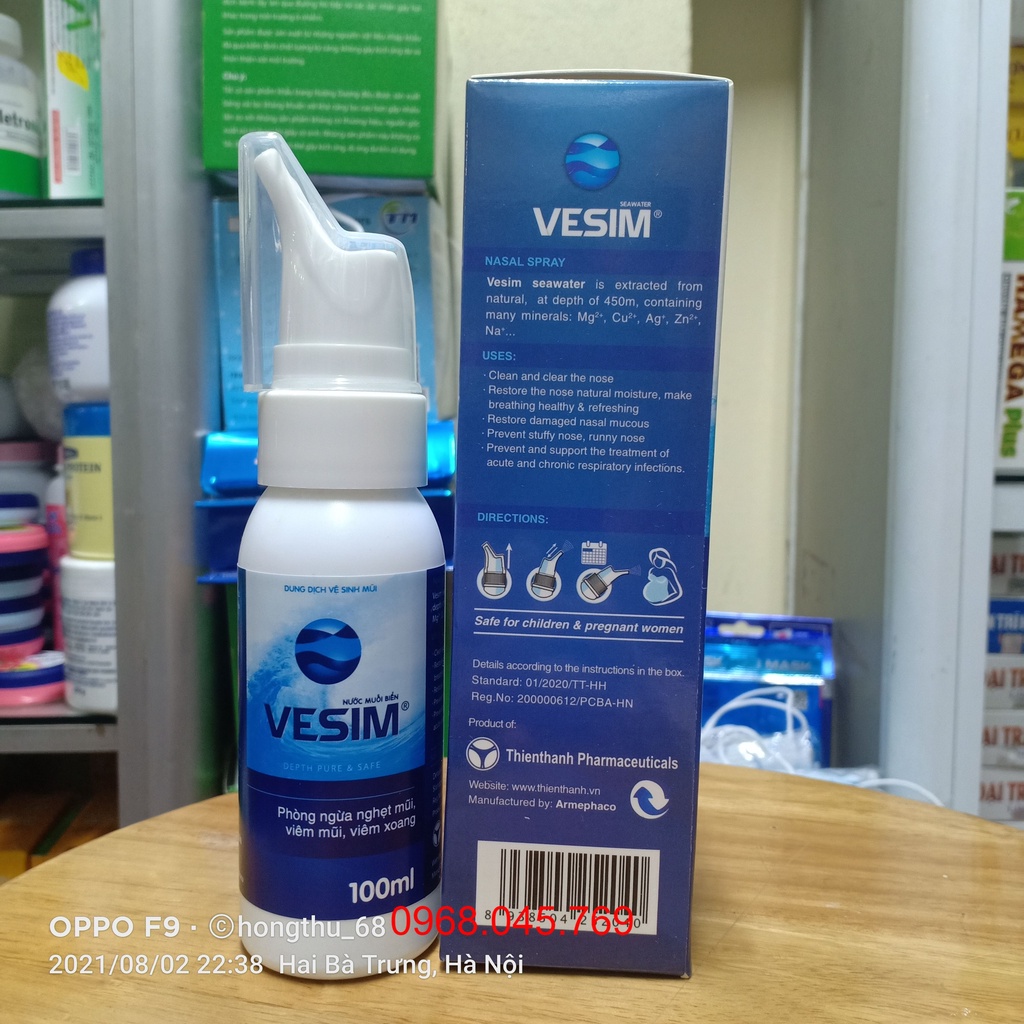 Dung dịch vệ sinh mũi nước biển VESIM - Phòng ngừa nghẹt mũi, viêm mũi