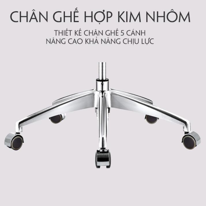 Ghế giám đốc bọc da Pu cao cấp Ghế xoay văn phòng Ghế giám đốc Chân sắt bằng thép không rỉ - (Loại không có tay)