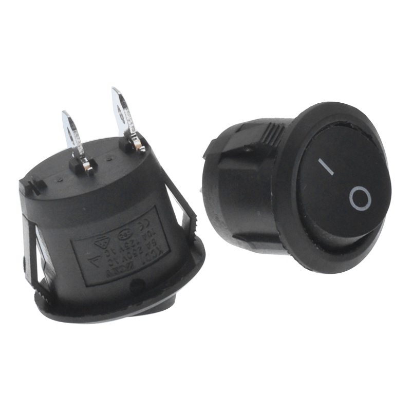 Công Tắc Bật / Tắt Đèn Hình Tròn 12V 2 Pin Cho Xe Hơi / Tàu Thuyền