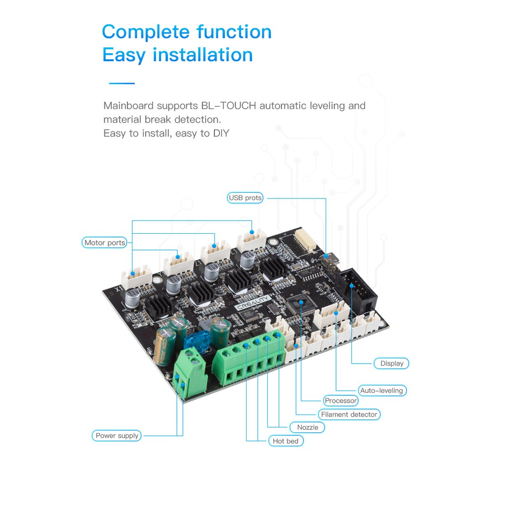 Board máy in 3d không ồn Noiseless Motherboard Creality V4.3.1 32bit