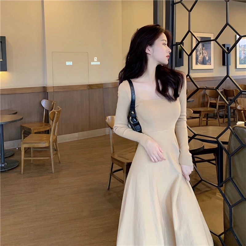 Váy Len Dệt Kim Phong Cách Hepburn Thời Trang Quảng Châu
