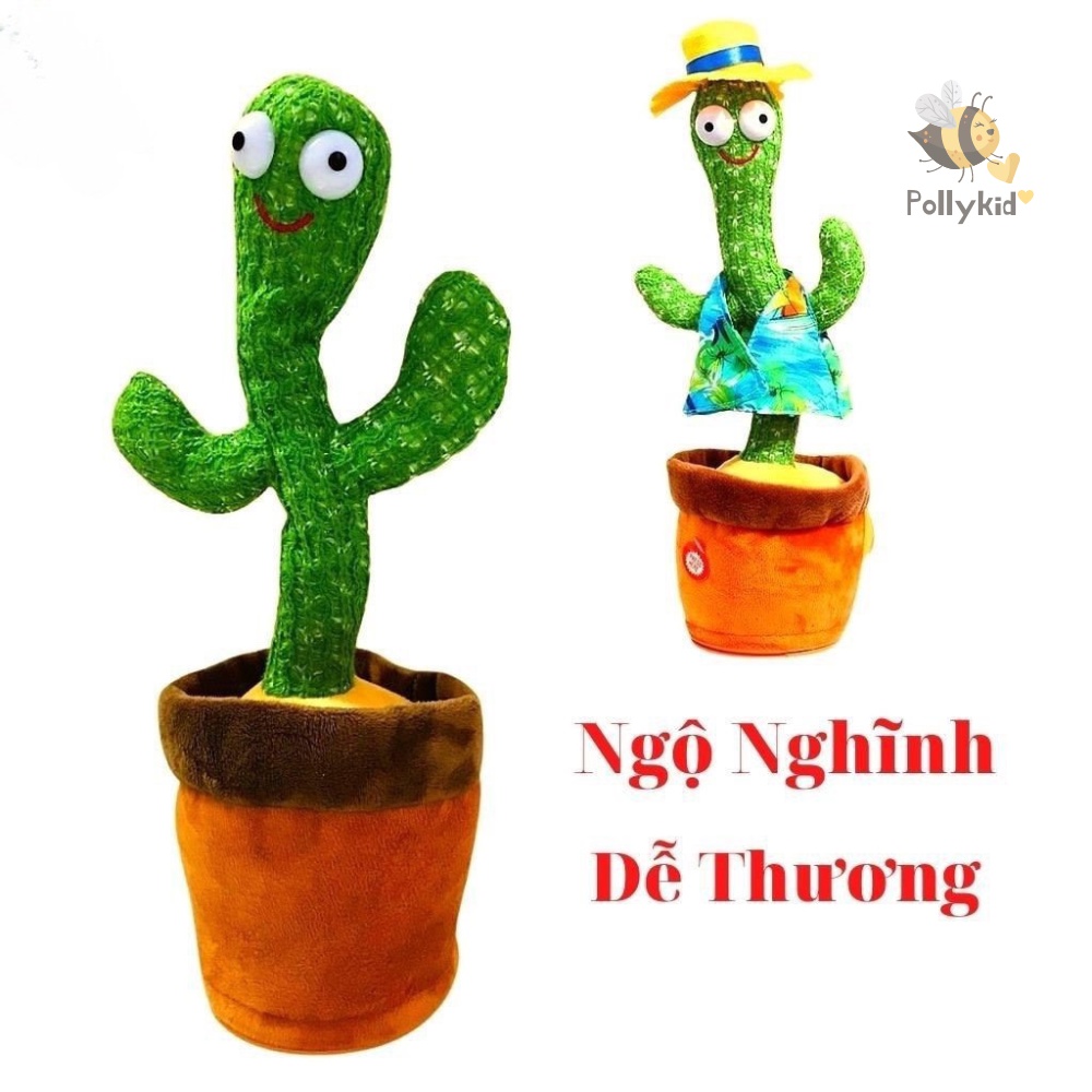 Xương Rồng Nhảy Múa Loại Sạc Cao Cấp, Cây Xương Rồng Biết Nói Nhại Tiếng Có 120 Bài Hát Hot Trend Cực Hay Pollykid SP170